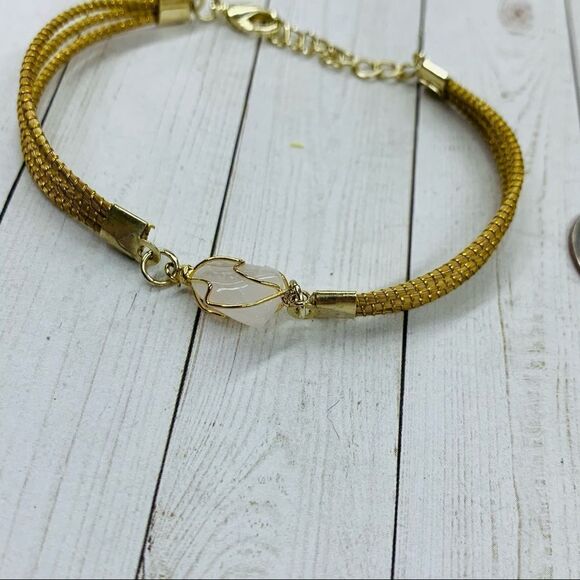 Rose Quartz Caged Bracelet - Picture 2 of 2